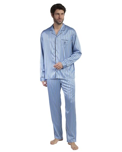 Pyjama homme en satin ADMAS chic à manches longues et boutonné