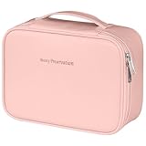 Le design See-Through: Une fenêtre avant transparente pour la trousse de maquillage de voyage et une conception à 270° et double fermeture éclair vous permettent de voir tous vos articles en un coup d'œil, de sorte que vous pouvez rapidement saisir ce dont vous avez besoin sans parcourir.