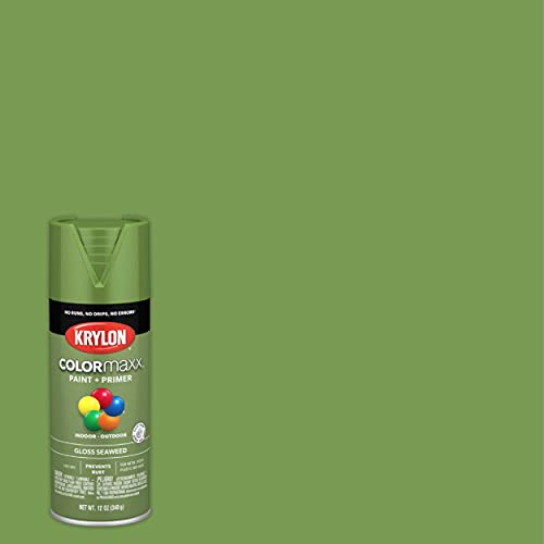 Image of Krylon 5538 K05538007 COLORmaxx Primer Spray, Seaweed-12 Ounce Aerosol Paint, 12 Ounce (Pack of 1), Seaweed