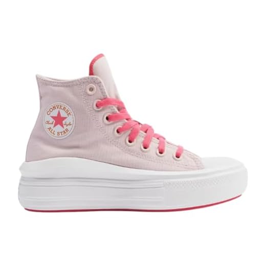 Converse Tênis feminino Chuck Taylor All Star Move cano alto plataforma, Barely Rose/Strawberry Jam, 36