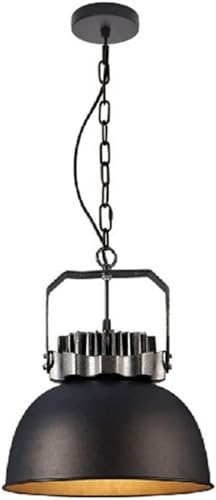 Lampe suspendue industrielle fer noir au design engrenage exclusif et finitions soignées