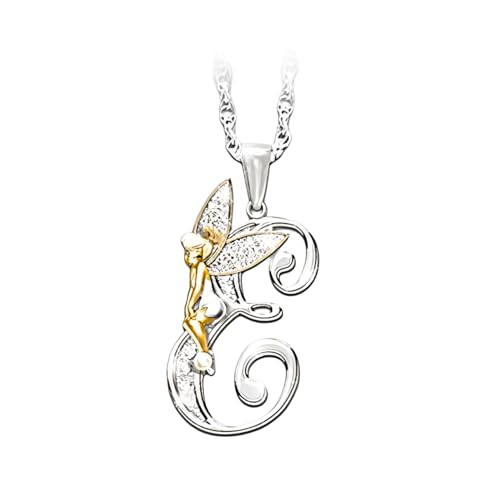Collier fée avec lettre en cristal pour femme - Bijou DIY alphabet TQHGM