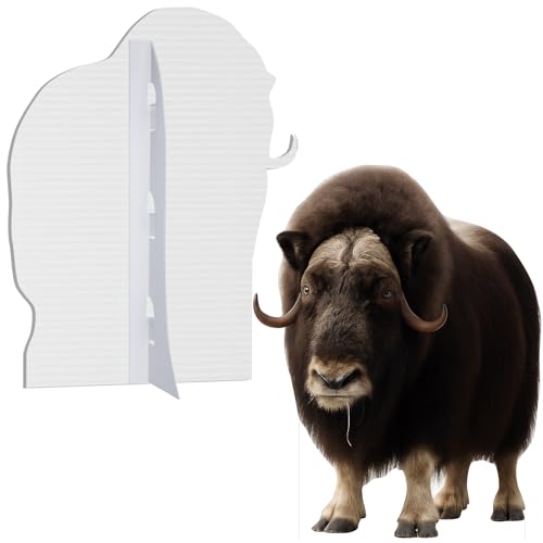 Image of Life Size Cardboard Cutout, 2FT Musk-Ox Fun Animal Standup, 1 PC | Cardboard Cutout Standup for Events, Party Decor, Birthday Parties, Photo Booth & Holiday Decor, Fun Photo Prop