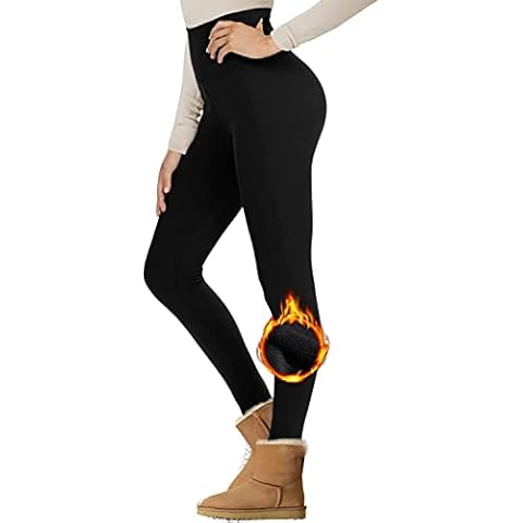 Vidfye Thermal Leggings Womens Ladies New Thermal Winter Black Thick Fur Fleece Lined Legging High Waisted Winter Leggings Cover