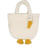 Abaodam Bolso de Mano de Felpa Forma de Ganso para Mujer, Bolso Peludo Mediano, Bolsa de Peluche de Gran Capacidad, Suave y Ligero, Adecuado para Viajes, Escuela y Uso Diario