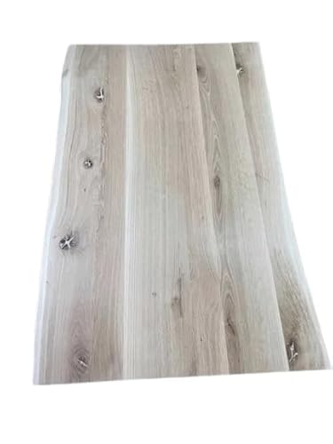 Tischplatte in Eiche massiv mit natürlichen Holzkanten, Naturprodukt, Unikat Tischplatte Eiche (120x70cm)