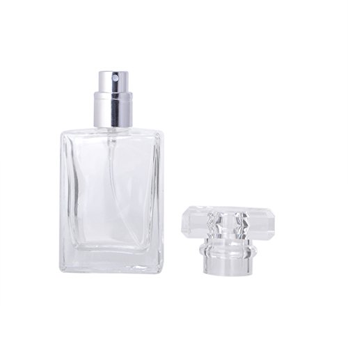 Enslz Flacon de parfum vide portable en verre transparent de 30 ml avec étui en aluminium pour voyage (transparent) - Image 6