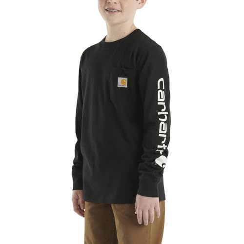 Carhartt Boys' Long-Sleeve Logo Sleeve Pocket T-Shirt