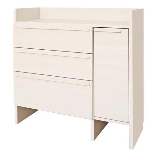 幅90cm 多種多様な収納のランドリーラック SE-9090TH (ホワイト木目) 日本製 ≪寄付者様組み立て品≫ [J-18805_01]