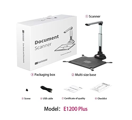 Escáneres de documentos E1200 Plus con luz LED de relleno y escaneado cenital A3 5