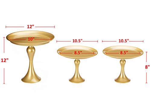 Vilavita 3-Pieces Cake Stand Set Round Metal Cake Stands Dessert Display Cupcake Stands, Gold #TOP2