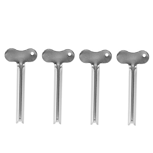 FOMIYES 4pcs Extruder Bathroom Squeezer Bathroom Toothpaste Squeezers Key Tube Squeezer Key Toothpaste Tube Squeezer Toothpaste for Key Toothpaste Squeezer Stainless Steel Silver