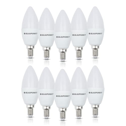 Blaupunkt Ampoule LED E14 - Bougie - Éclairages pour Pièces - 6.8W - Remplacement de 50W - Dépolie - Blanc Chaud 2700K - 640 lumens - Lampe Économe en Énergie et en Coûts - Lot de 10 Cover