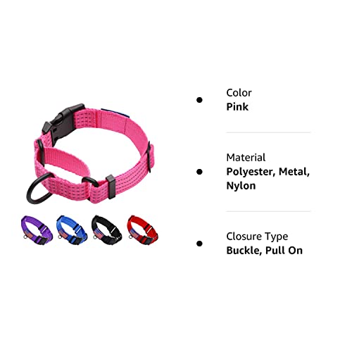 Luckydc Martingale Collar For Training Dogs. Adjustable Reflective Collars With Buckle-Usa Flag- No Pull-Prevents Slipping Out, For Medium Large Xl Dogs. Helps With Strong Pullers (Xl, Pink) #TOP7