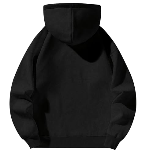 Hoodies for Men Quarter Zip Pullover Drop Shoulder Plain Oversized Hoodie Cozy Fleece Hooded Sweatshirt with Pockets3