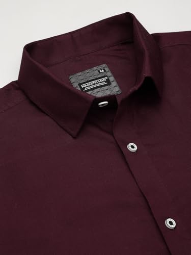 Image of Majestic Man Solid Cotton Casual Shirt - Slim Fit, Full Sleeves, Premium Button Closure