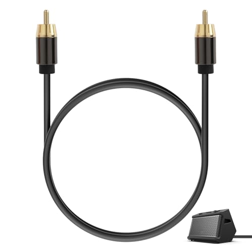 Riybyds 1M Cable de Audio RCA, Cable Coaxial Digital, Transmisión de Audio Digital S/PDIF, Apto para Receptores AV, Subwoofers, Sistemas HiFi, DVD y Otros Dispositivos, Cable Coaxial RCA