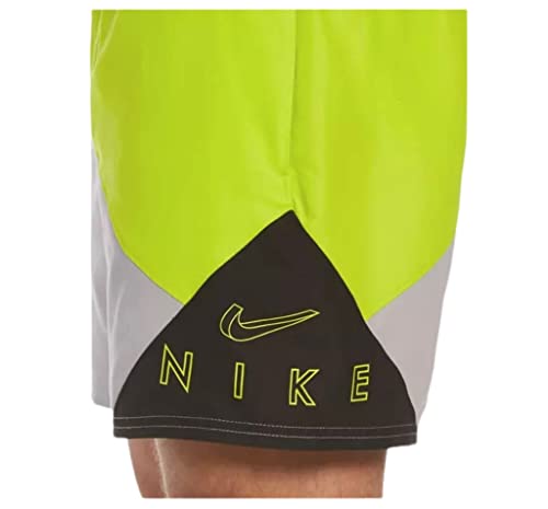 Nike Men's Standard Solid Lap 7" Volley Short Swim Trunk (As1, Alpha, S, Regular, Regular, Volt/Black) #TOP2
