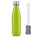 Water Bottle Petit Thermos Gourde Isotherme Enfant Gourde RandonnéE Gourde Eau for Gym Voyage Enfant Adulte ÉCole Camping RandonnéE La Bicyclette Green,500ml