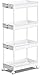 Produktbild SPACEKEEPER Küchenwagen mit 4 Ebenen, Rollwagen Nischenregal auf Rollen, platzsparendes Badregal und Küchenregal für Küche Büro Bad, 40x22x86cm, Weiß