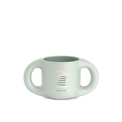 Miniatura 7 de Suavinex, Vajilla Para Bebés, De Aprendizaje, 6 Meses, Irrompible, Vajilla Infantil Apta Para Lavavajillas Y Microondas. Incluye: Taza Plato Bol Mantel Antideslizante Cuchara. Blanco Verde