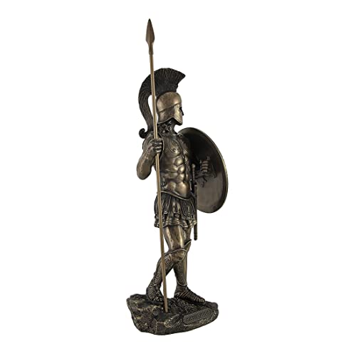 Veronese Design Bronzed Spartan Warrior With Spear And Hoplite Shield Statue #TOP3