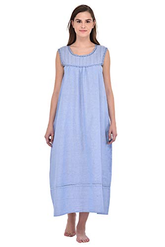 Chemise de nuit respirante en batiste bleue pour un sommeil frais femme 58