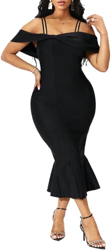 Image of SxClub Elegant Dress for Women Sexy 3 /4 Sleeve Business Knee Length Dresses Fishtail Zipper Belt