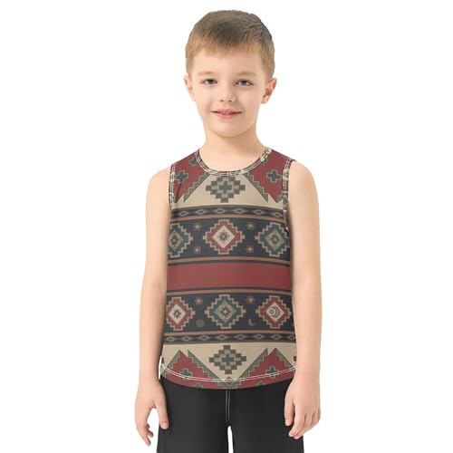 Western Theme Children Tank Top Sleeveless Kids Vest Toddler Crewneck T-Shirts for Running Hiking Biking Jogging 3T2