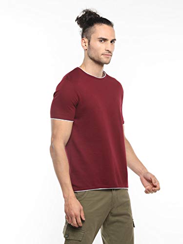 Image of Alan Jones Clothing Men's 100% Cotton Regular Fit Double Collar Round Neck T-Shirt