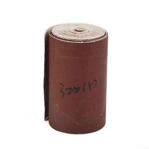 Zilimontt Rollo de tela de esmeril de 5 m x 100 mm para lijado y pulido, papel de lija abrasivo de grano 80-600 para tallado de madera, metal y herramientas de molienda de bricolaje (320#)