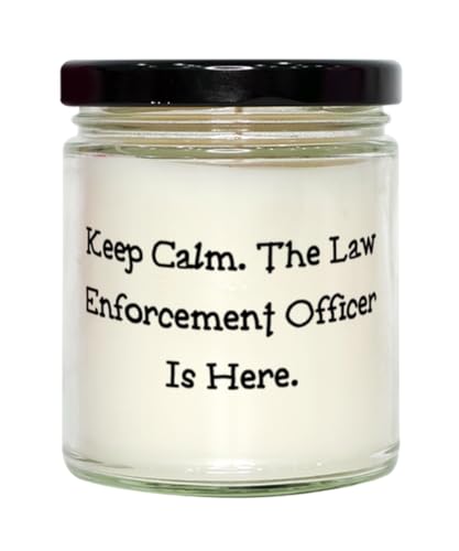 Mugart Keep Calm. The Law Enforcement Officer is. Scent Candle, Law Enforcement Officer Present from Colleagues, Cool for Men Women, 9oz
