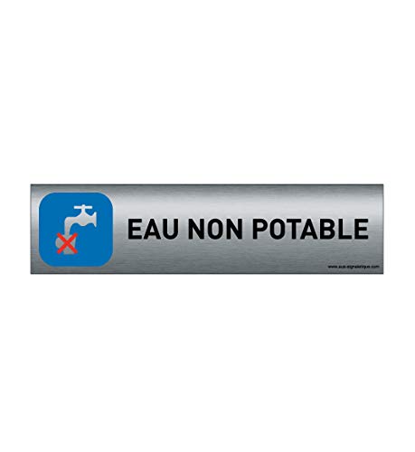 Plaque de porte aluminium brossé imprimé -Dimensions 200 x 50 mm - Double face adhésif au dos - Impression UV directement sur l'aluminium (Pas de contre...