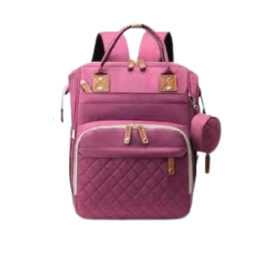 Bolsa Maternidade Mochila Impermeável Multifuncional Espaçosa para a Mamãe e o Bebê com Bolsos para Mamadeira e porta Chupetas (Lilás)
