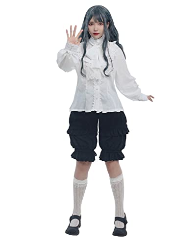 Nuoqi Pantaloons Women Lolita Bloomer Victorian Steampunk Bloomers Lace Ruffles Pumpkin Shorts Puffy Clown Pants Black #TOP1