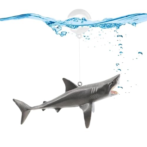 Décoration de requin flottant pour aquarium, petit requin mignon, requin flottant avec fil et boule, requin flottant pour aquarium, décoration d'aquarium
