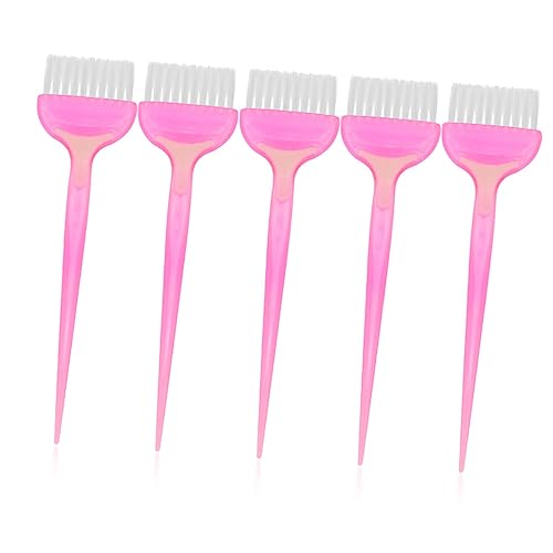 DRESSOOS 5 Piezas cepillo para teñir el cabello hair care desteñir teñido bigudí cepillo para el pelo cepillo para el cabello pro accesorios de salón cepillo de tinte para el hogar AbS rosa