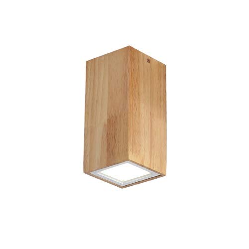 Applique Murale Bois Massif LED 3W JCAKES Lampe Couloir Luminaire Carré Éclairage Blanc Plafonnier