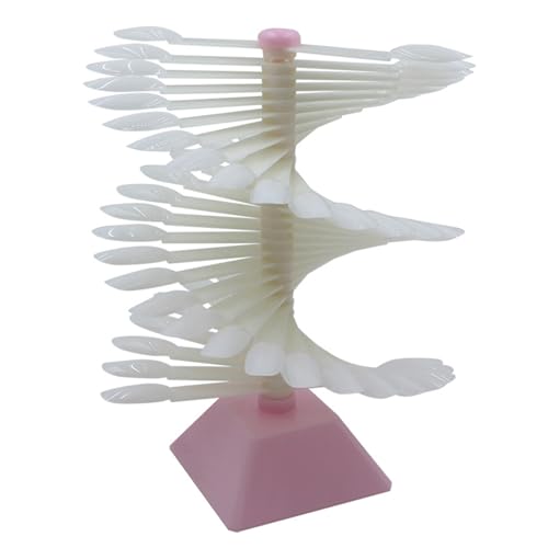 YIMART Nail Color Chart Display,Nail Color Chart,60 Sticks Nail Art Color Chart Display Stand Spiral Nails Display Shelf Practice Tools For Solon Nails Polish Gel Show (Pink Base, Natural Oval)