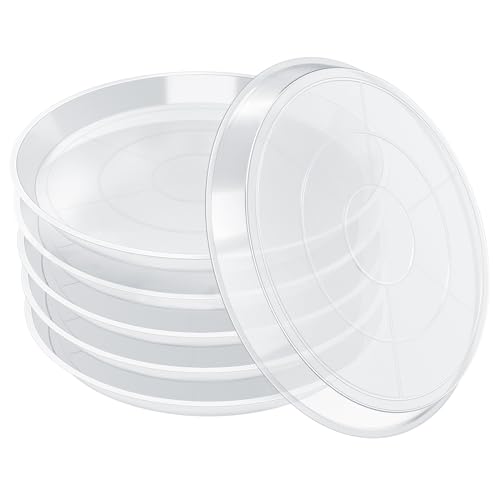 FUIJOL Clear Plant Saucer 12 14 16 18 20 Inch Durable Plant Drip Trays Saucers for Pots No Holes Water Catcher Trays for Indoor Outdoor Planter Sturdy Base Plate(14 Clear)