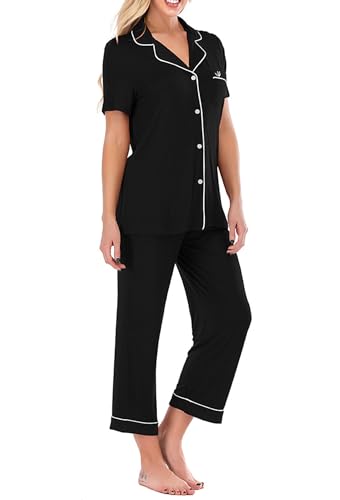 Pyjama boutonné pour femmes avec cardigan à revers coupe fluide PJS