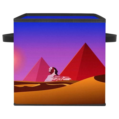 Boîte de rangement pliable cube motif pyramide pour placard - 2