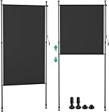 Klemmmarkise Senkrechtmarkise 150x310cm,Senkrechtmarkise Balkon außen Ausziehbar,ohne Bohren,...