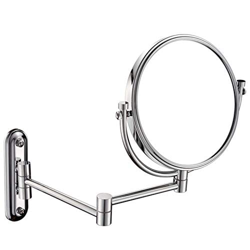 Miroir de maquillage mural 5X chromé JCAKES de 8 pouces orientable