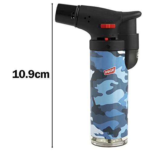 Miniatura 2 de Soplete De Cocina Militar, Profesional Antorcha Butano Encendedor Mechero, Recargable, Con Bloqueo De Seguridad Llama Ajustable Para Barbacóa Crema Cámping Gas Precargado , Pack X2