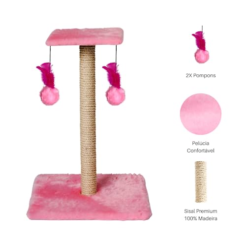 Arranhador Para Gatos Poste Brinquedo Duplo Exclusivo Grande