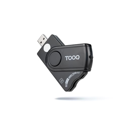 TOOQ TQR-3012B - Lector Tarjetas Inteligentes, DNI Electrónico, SIM, SD, SF, USB-A, Negro