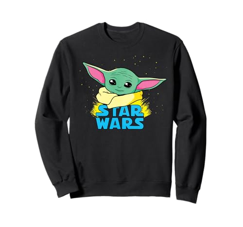 Sweat Star Wars The Mandalorian motif BD vintage Grogu pour ado et adulte