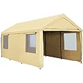 NOWENSOL Carport Canopy 12x20ft Heavy Duty Car Tent with Removable Sidewalls & Doors, Portable Car Port Garage Shelter for Boat, Party, Outdoor Camping Tent, UV Resistant