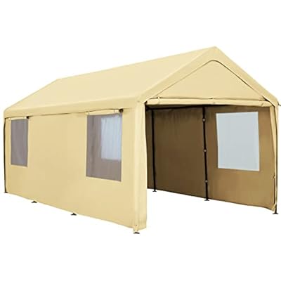 NOWENSOL Carport Canopy 12x20ft Heavy Duty Car Tent with Removable Sidewalls & Doors, Portable Car Port Garage Shelter for Boat, Party, Outdoor Camping Tent, UV Resistant